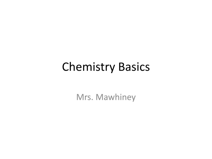 chemistry basics