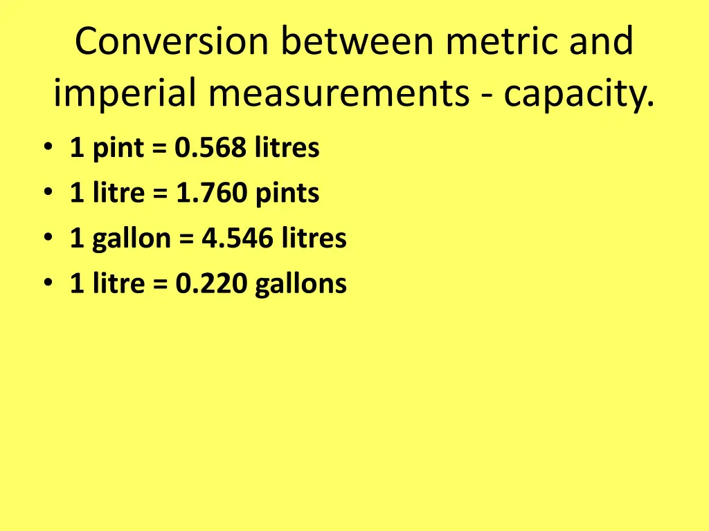 conversion between metric and imperial 2