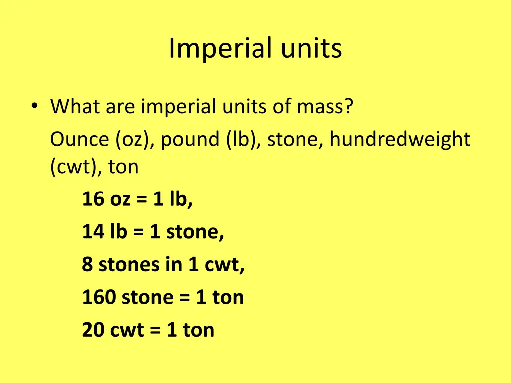 imperial units 1