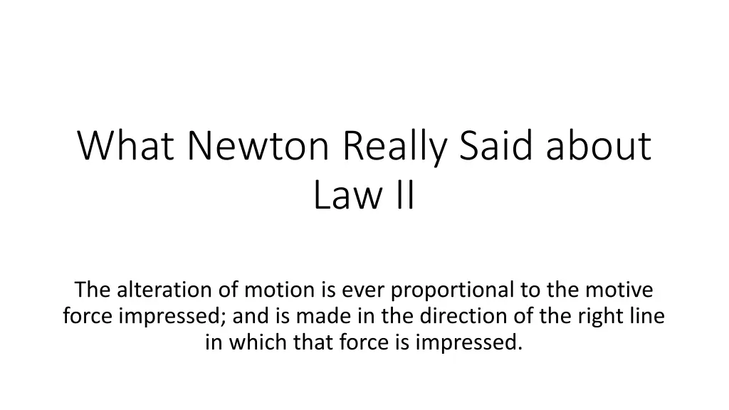 what newton really said about law ii