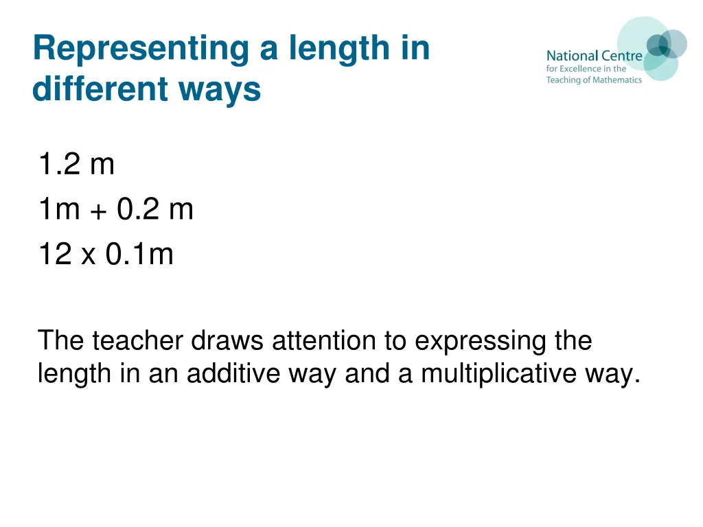 representing a length in different ways