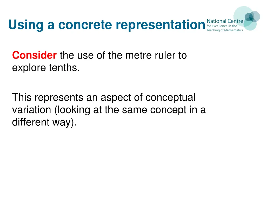 using a concrete representation