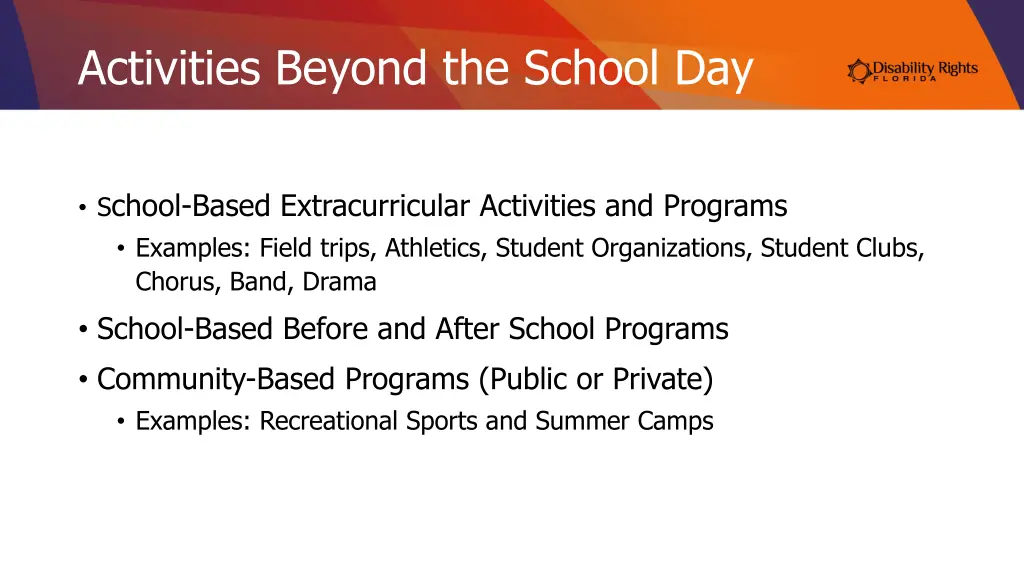 activities beyond the school day