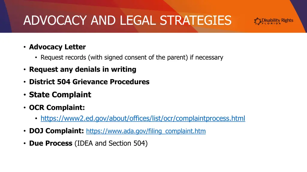 advocacy and legal strategies