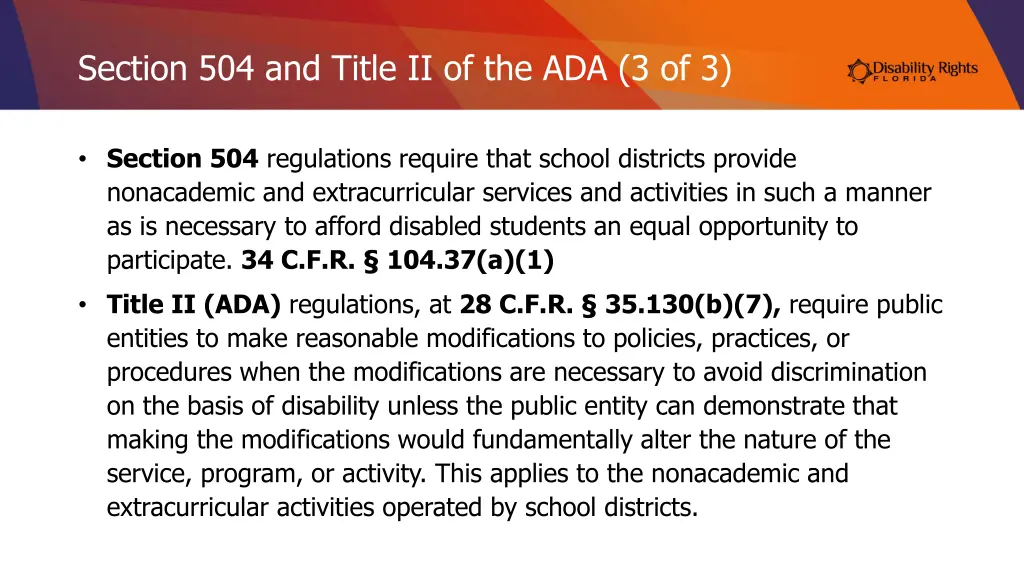 section 504 and title ii of the ada 3 of 3