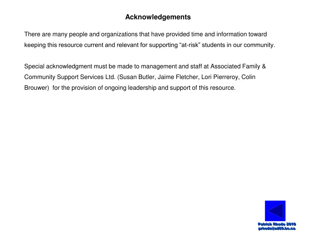 acknowledgements