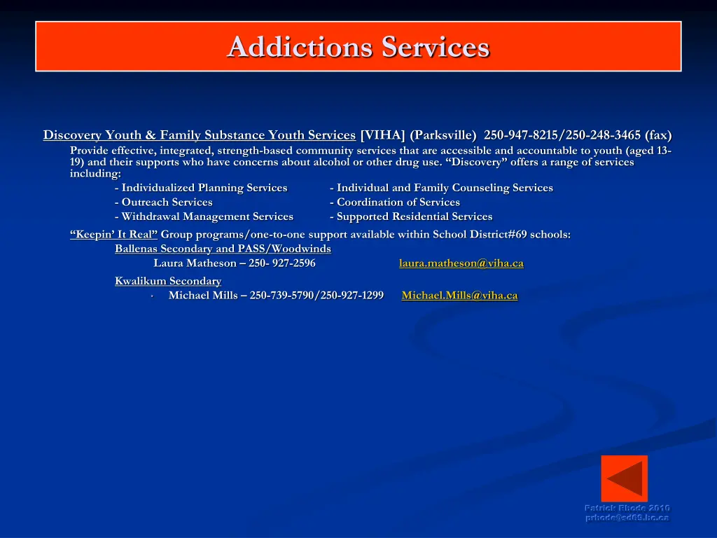 addictions services