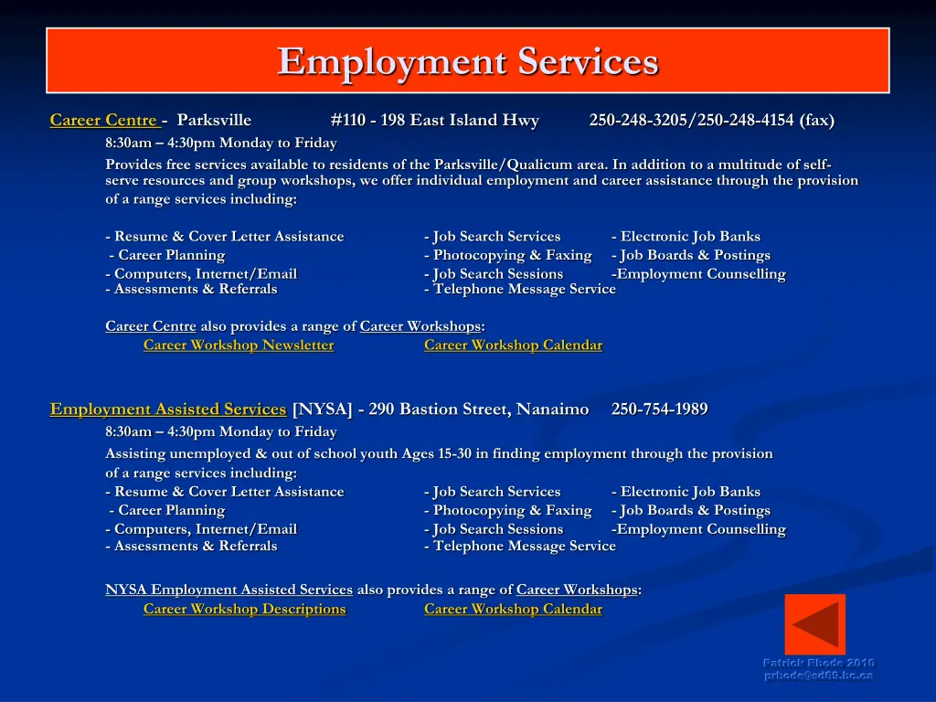 employment services