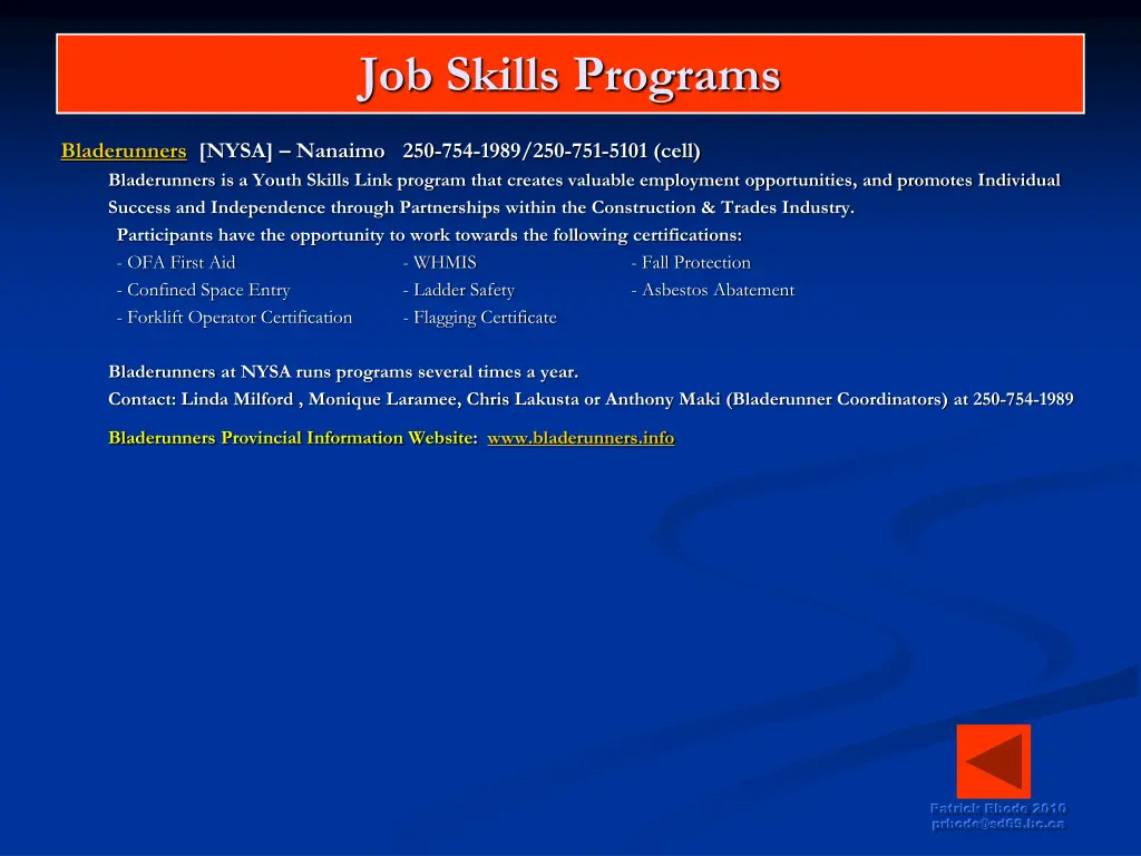 job skills programs