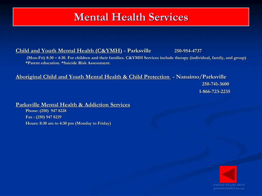 mental health services