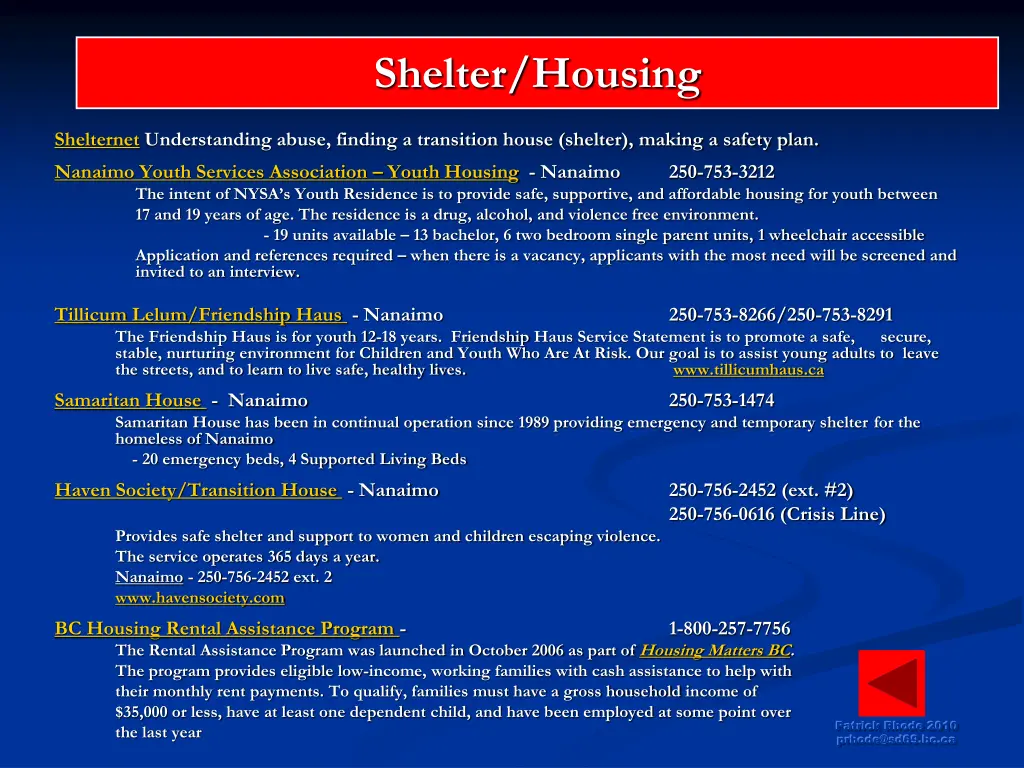 shelter housing