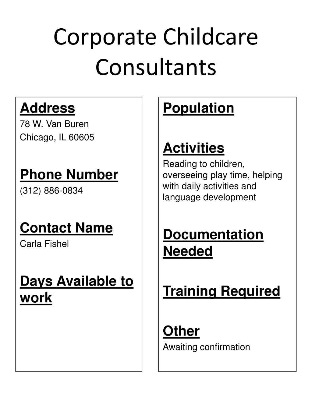 corporate childcare consultants