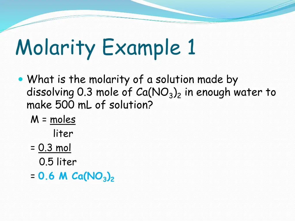 molarity example 1