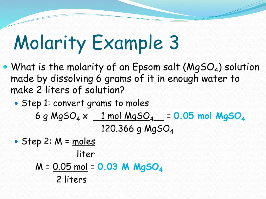 molarity example 3