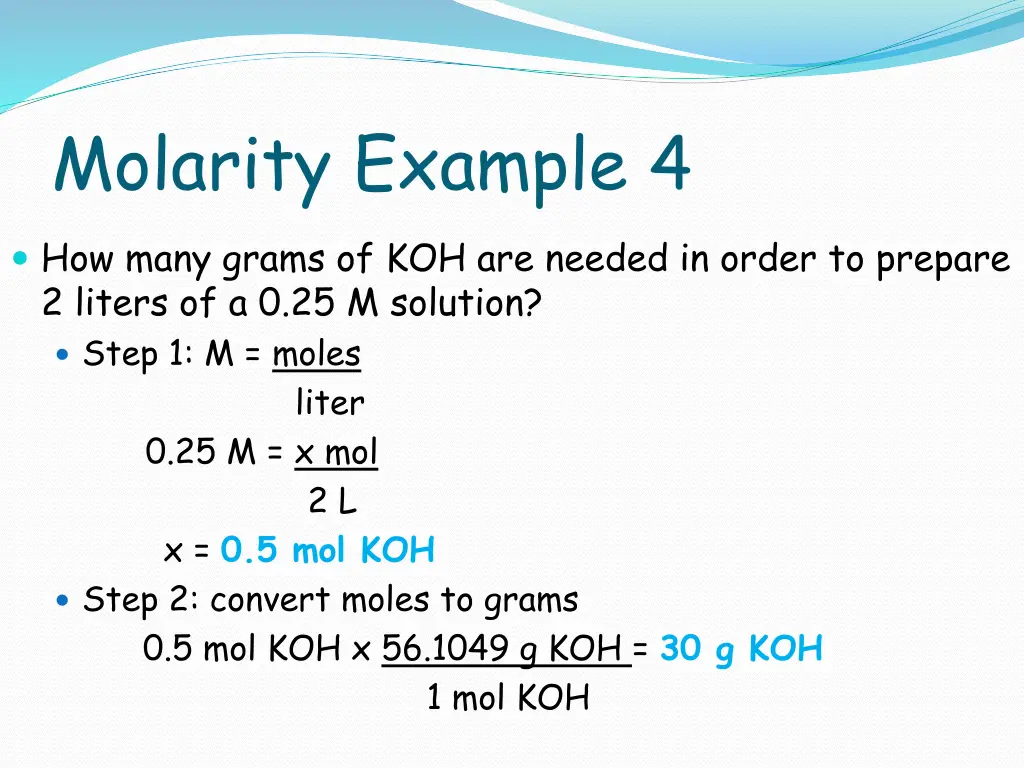 molarity example 4