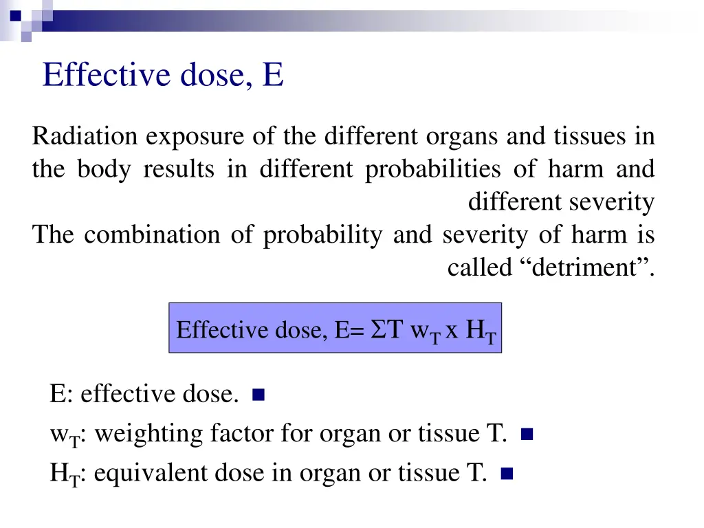 effective dose e