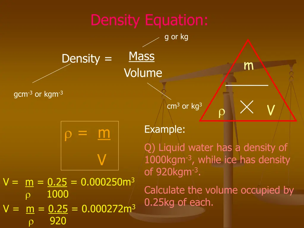 density equation