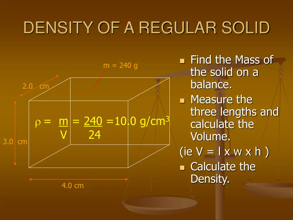 density of a regular solid