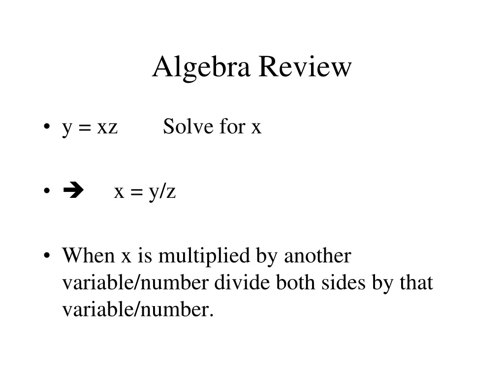 algebra review