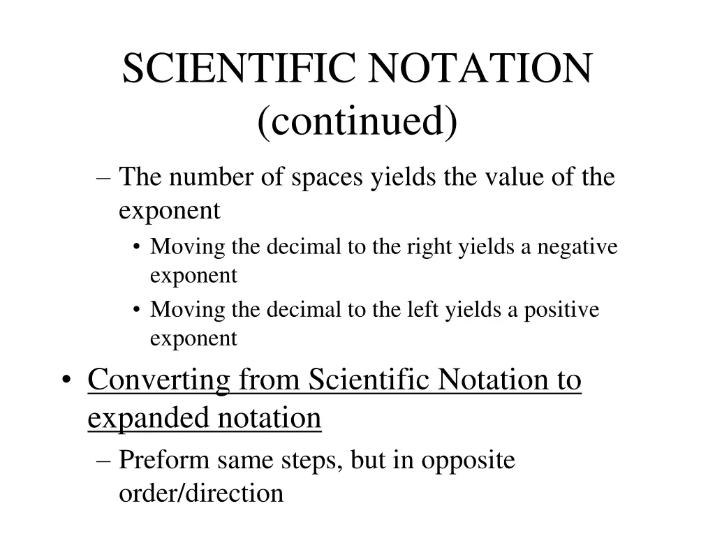 scientific notation continued