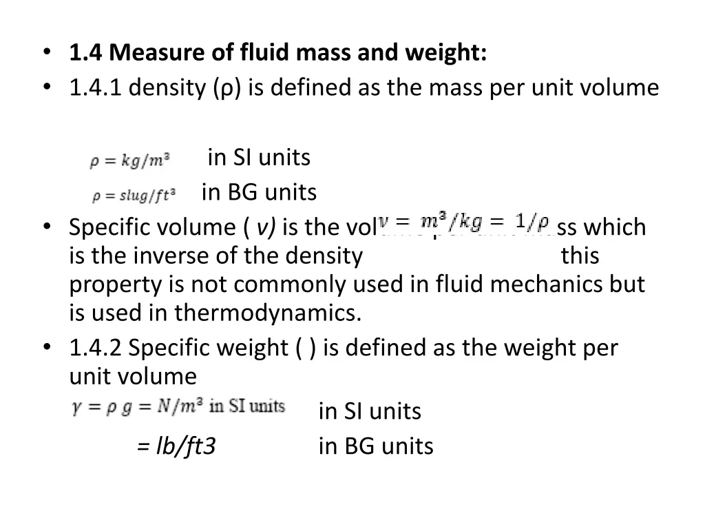 1 4 measure of fluid mass and weight