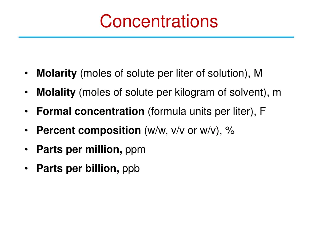 concentrations