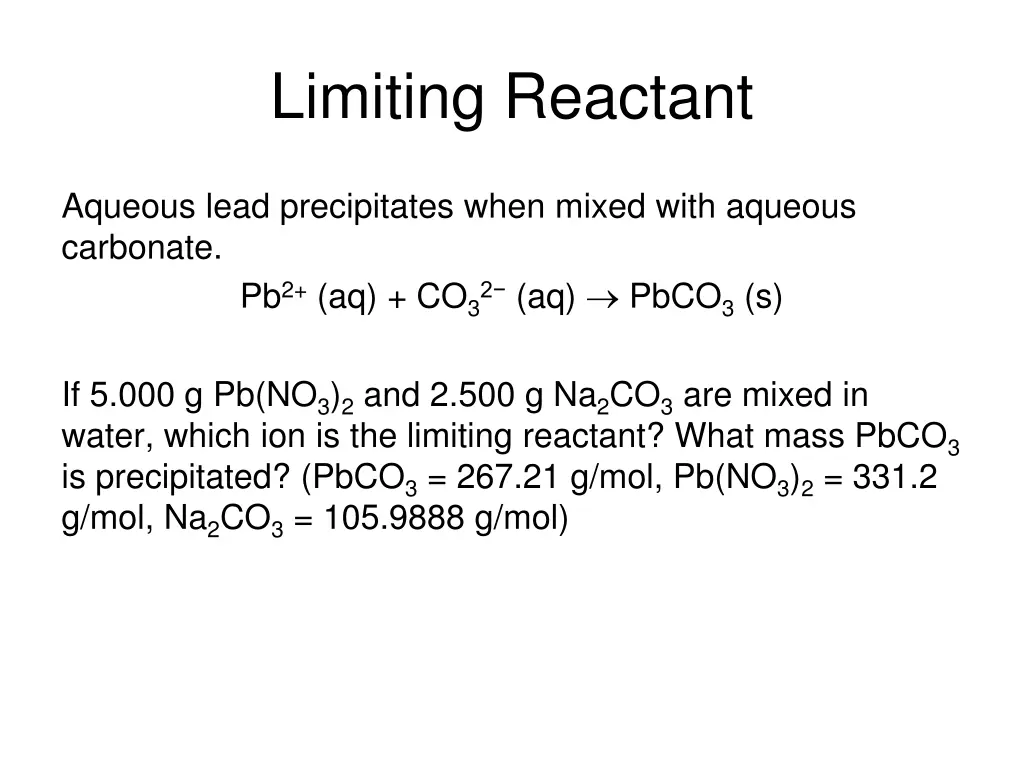 limiting reactant