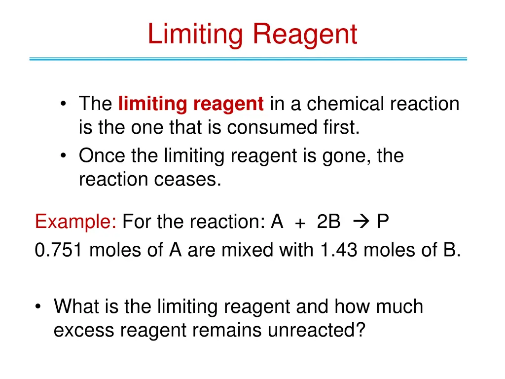 limiting reagent