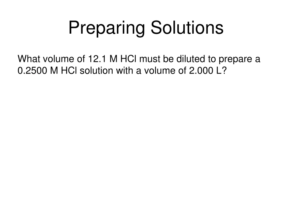 preparing solutions 1