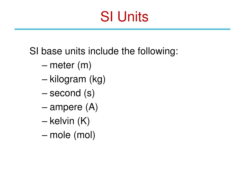 si units