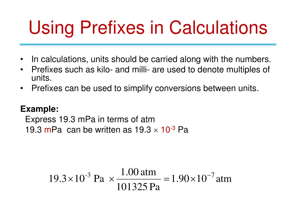 using prefixes in calculations