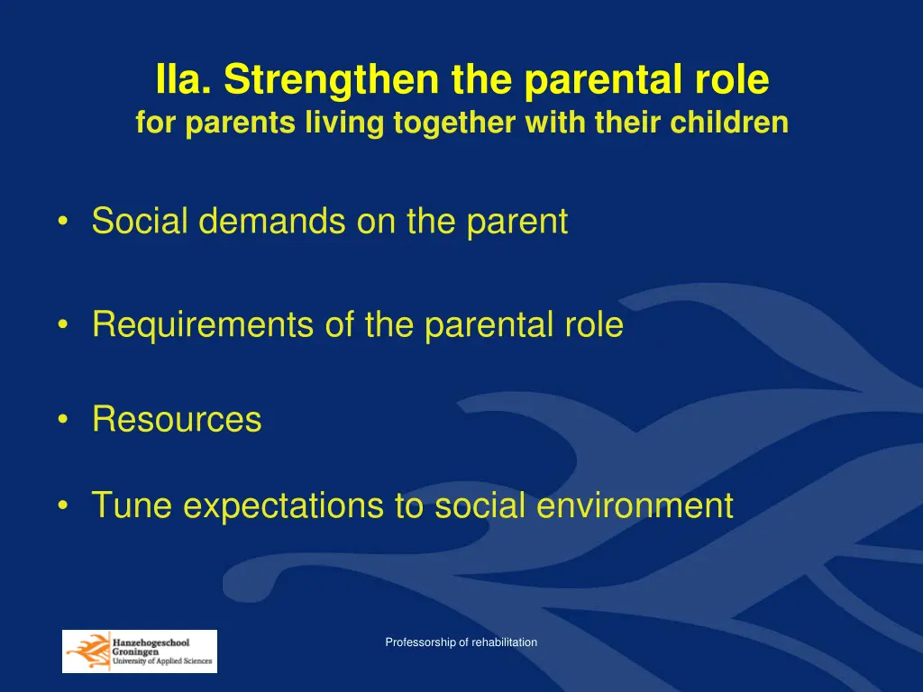 iia strengthen the parental role for parents