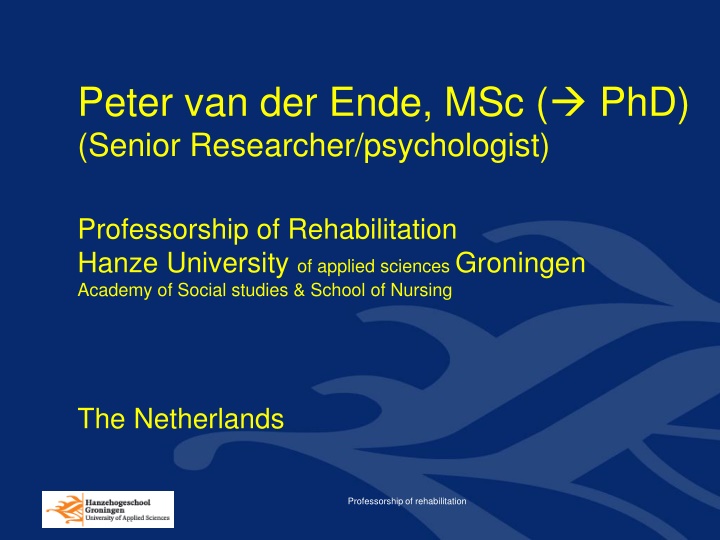 peter van der ende msc phd senior researcher