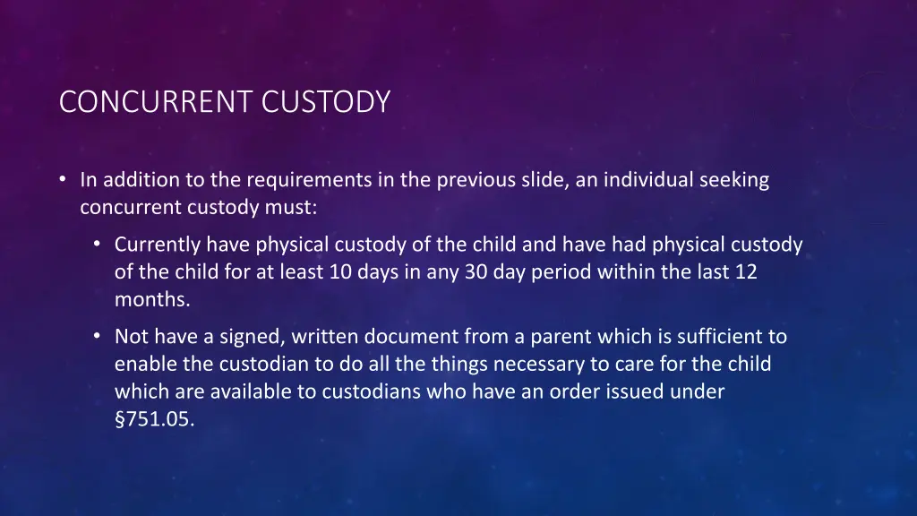 concurrent custody 1