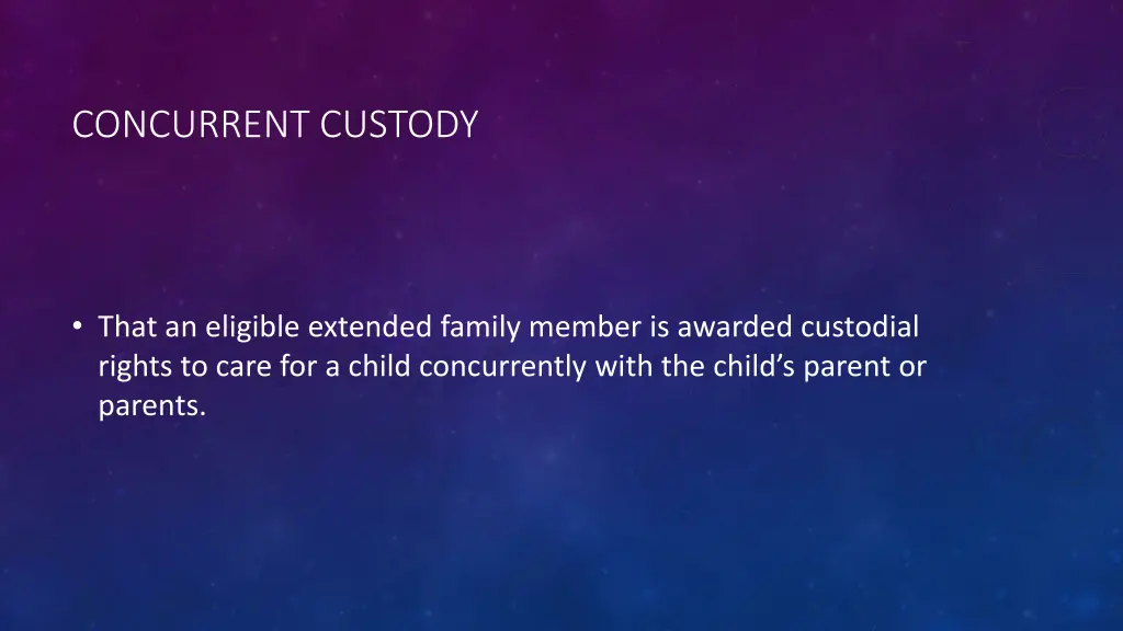 concurrent custody