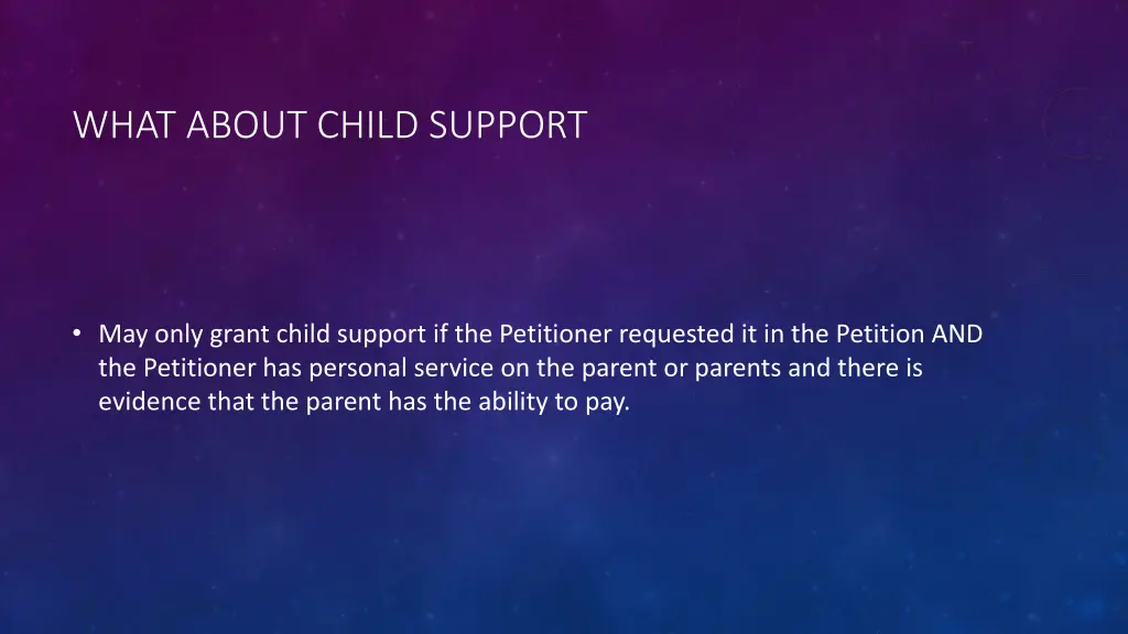 what about child support