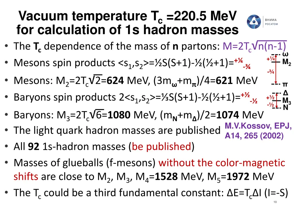 vacuum temperature t c 220 5 mev for calculation