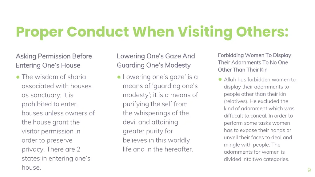 proper conduct when visiting others 1