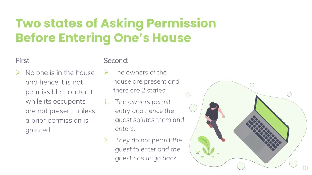 two states of asking permission before entering