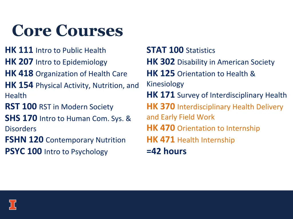 core courses