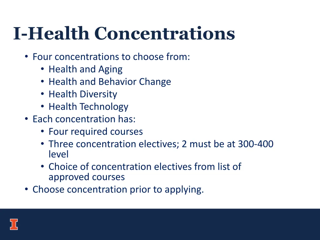 i health concentrations