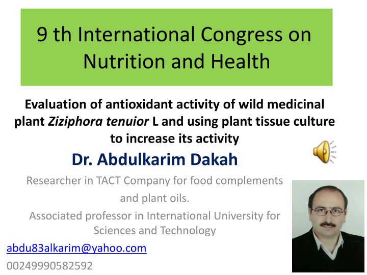 9 th international congress on nutrition