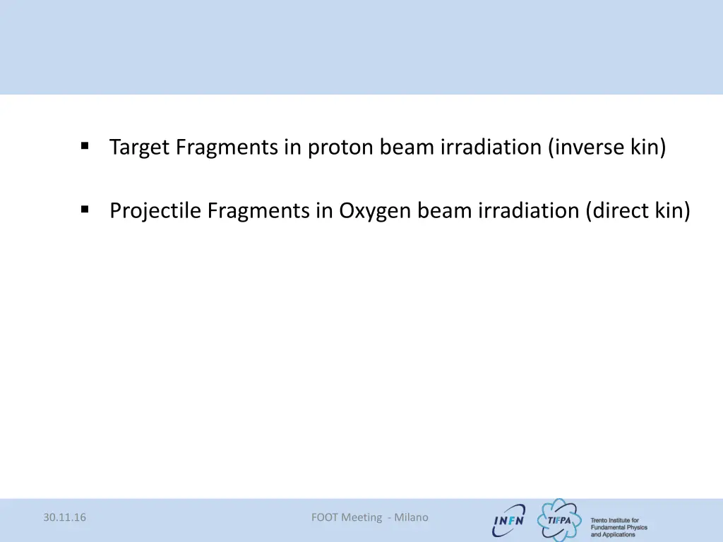 target fragments in proton beam irradiation