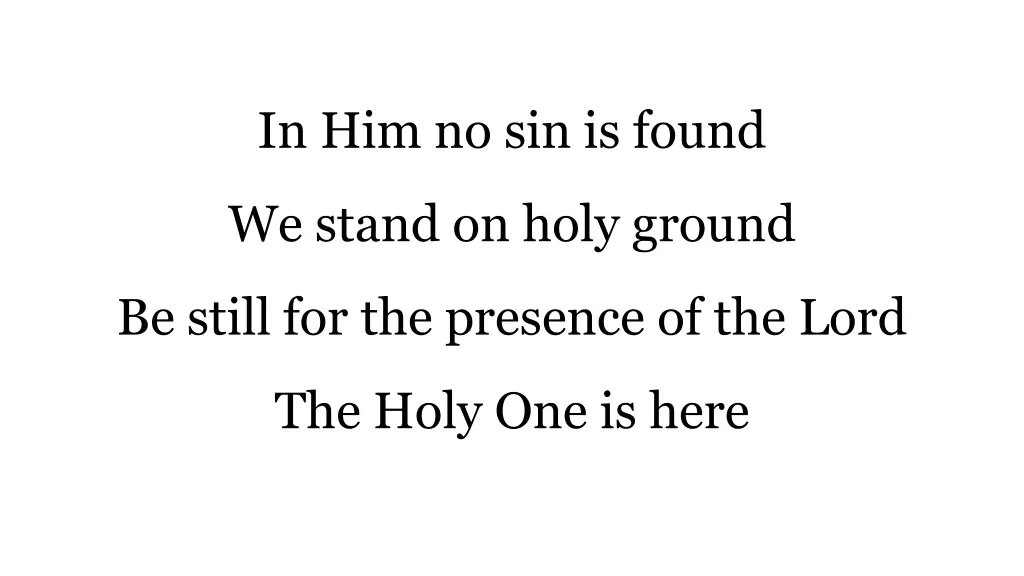 in him no sin is found