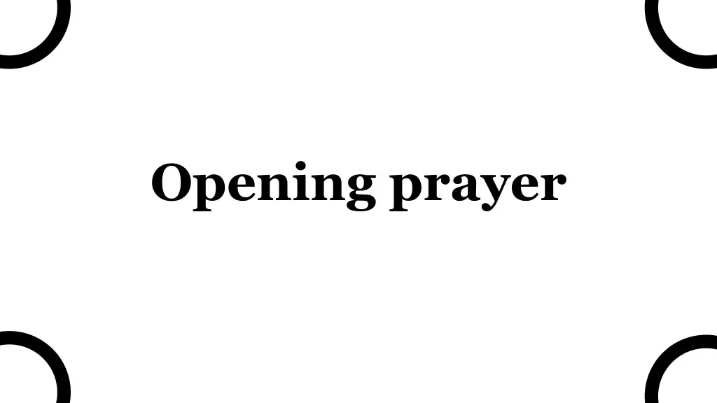 opening prayer