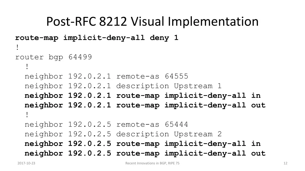 post rfc 8212 visual implementation