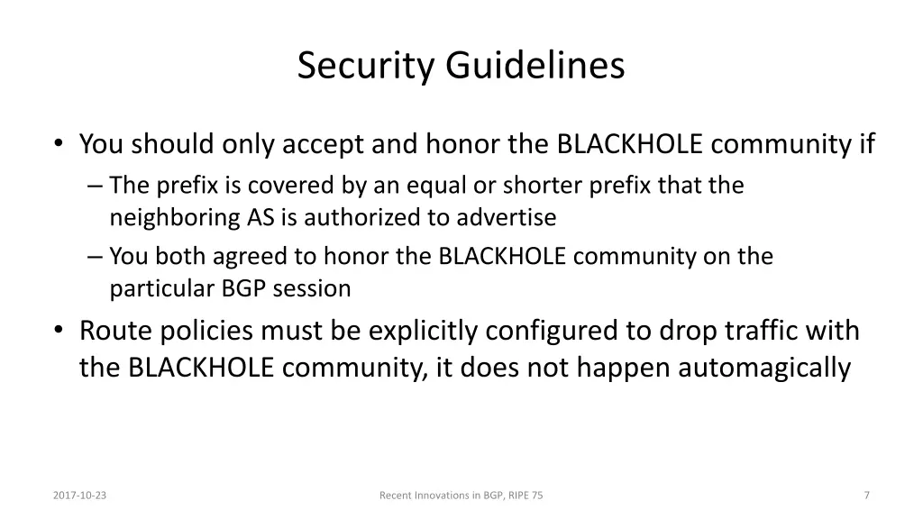 security guidelines