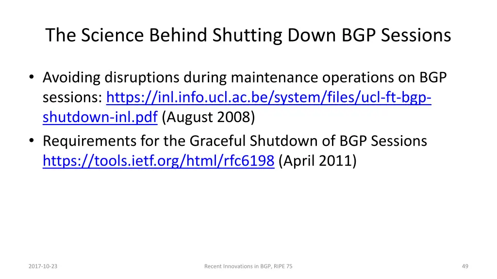 the science behind shutting down bgp sessions