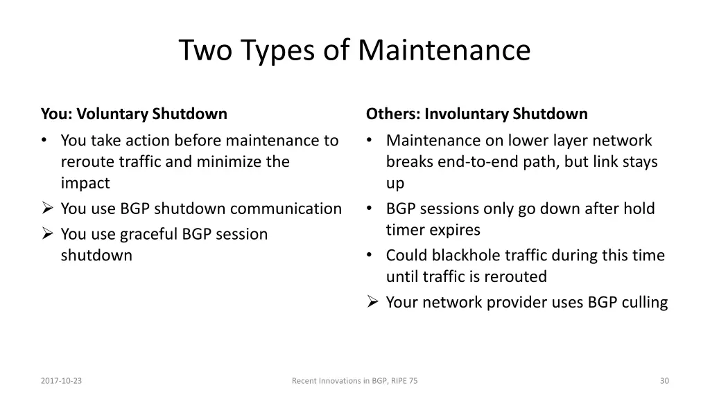 two types of maintenance