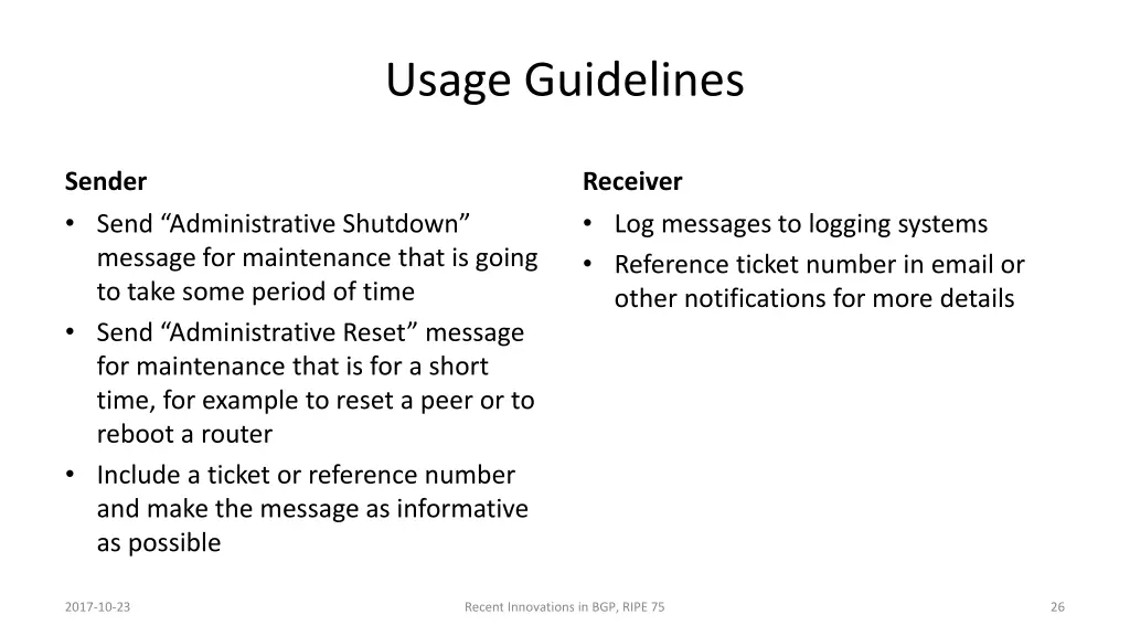 usage guidelines 2